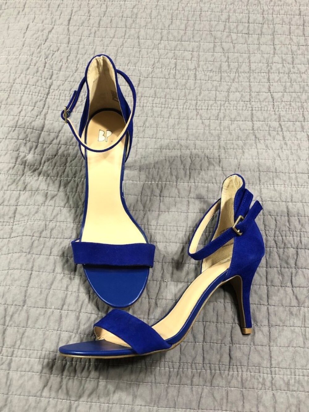 BP Nordstrom Heels 9 Blue Suede Leather Strap Open Toe
